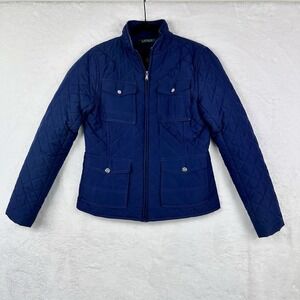 Lauren Ralph Lauren Womens Diamond Quilted Navy Size S Coat Jacket EUC